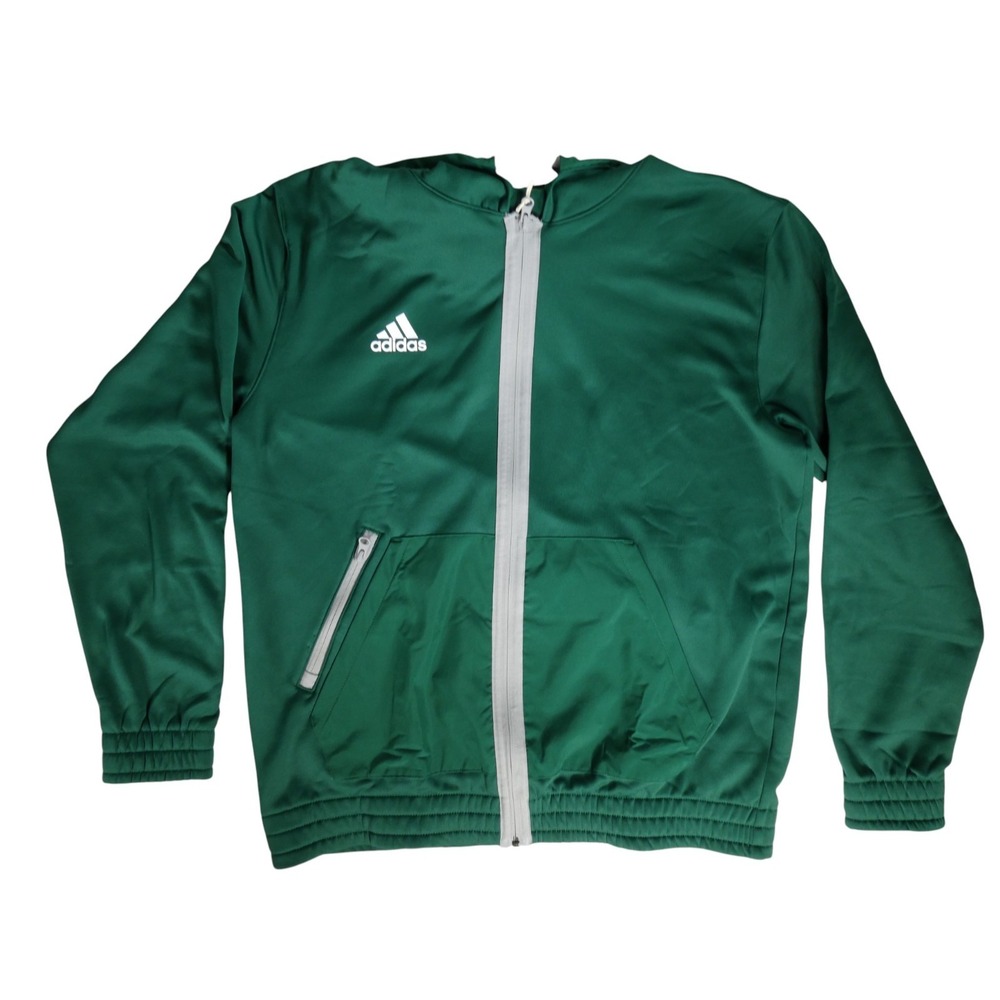 Adidas Team Full Zip Hoodie Dark Green H13083 Women's XLarge/Men's Large - Picture 3 of 11